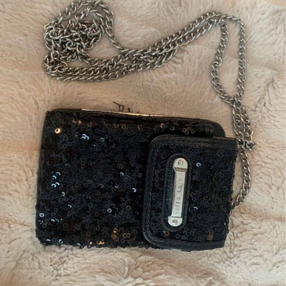 Black sequin Nine West crossbody purse